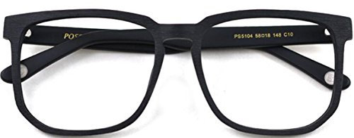 J&L Glasses Retro Klassisches Nerd Klar Hornbrille Brille mit Fensterglas Damen Herren Brillenfassung holz Stil -5104 (Wooden Black)