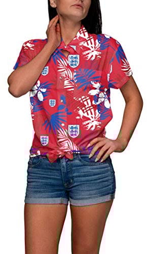 FOCO ENGLAND FA FOOTBALL WORLD CUP EUROPEAN WOMENS FLORAL SUPPORTERS SHIRT MEDIUM