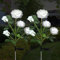 ZVO Solarlampen für Außen Garten, 2 Stück Solarleuchten Garten Deko mit 10 LED Rose Blume Lichter, Solar Wegeleuchten Außen Gartenleuchte Lampen für Outdoor Rasen Feld Weg Terrasse(Weiß)