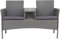 EVRE Lisbon Rattan 2 Seater Companion Partner Bench Garden Furniture Set Patio Conservatory for Terrace Balcony Garden Outdoor Indoor