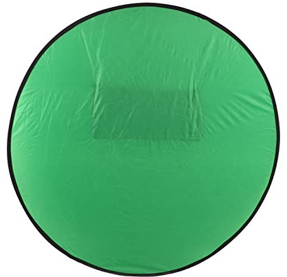Green Screen Chair, 142 Cm Runder Grüner Hintergrund, Tragbarer Zusammenklappbarer Chroma-Key-Hintergrund, Oxford-Stoff Grüner Hintergrundbildschirm für Live-Streaming-Videokonferenz-Video-Chats