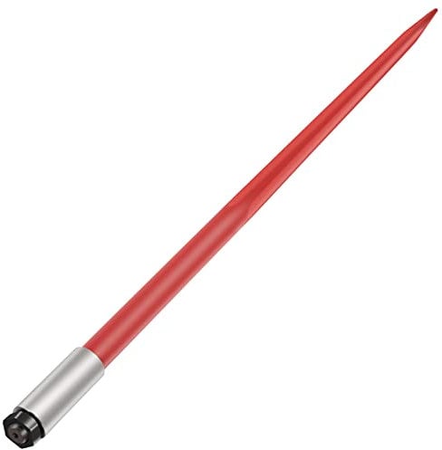 VEVOR Frontladerzinken, 125 cm, Ballenzinken mit einer Kapazität von 2041 kg, Schnellbefestigung für Ballenspieß, 4,5 cm, rot beschichtete Ballengabeln für Schaufeln, Traktoren, Lader
