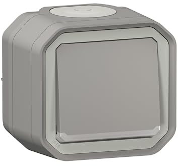 Interrupteur ou va et vient témoin LEGRAND avec voyant étanche Plexo Gris 10A 250~ IP55 IK08 livré complet pour fixation saillie