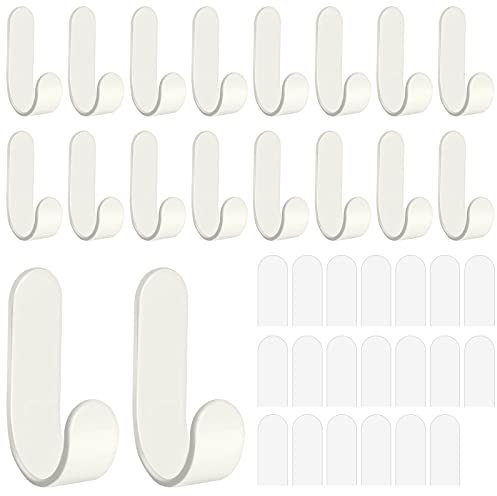 Klebehaken Haken Selbstklebend Wandhaken, 20 Stück Kleine Haken Selbstklebend, Wandhaken Selbstklebend, Selbstklebende Wandhaken für Bad Toilette Handtuchhalter Küche Badezimmer Küche Garderobe, Beige