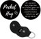 CREATCABIN 1 Set Pocket Hug Token Heart Pattern Long Distance Relationship Keepsake Keychain Acier Inoxydable Double Face avec PU Leather Keychain Gift for Son Family(Black)-to My Son 3cm