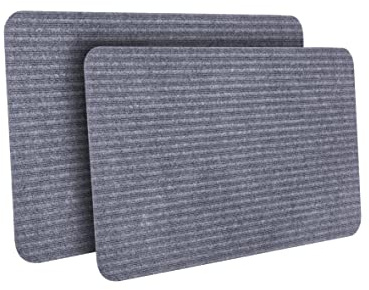 Hanse Home Fußmatte für Innen und Außen 2er Set – strapazierfähige Outdoor Schmutzfangmatte rutschfest, waschbar & wetterfest, Türmatte für den Eingangsbereich, Haustür, Flur - 45x75cm, Grau