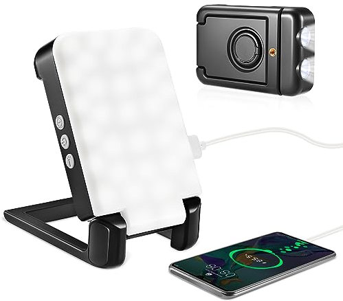 Therlan Lampe Camping LED Exterieur Rechargeable, 10000mAh Batterie Jusqu'à 150 Heures, 7 Modes 1200Lm Dimmable, Avec Fonction Power Bank, Portable étanche IP65 Lampe LED électriques LED Lampe Camping