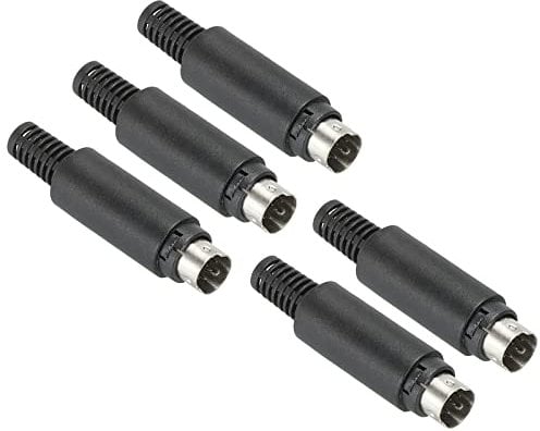 PATIKIL S-Video DIN Mini Male Socket 8 Pin Signal Transmission for TV, DVD Player Pack of 5