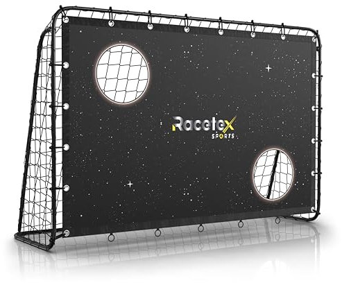 Racetex Fußballtor Kinder inkl. Torwand mit [Anti-Rost Beschichtung] - Fussballtore für Garten Kinder und Erwachsene - Fußball Tor mit Erdanker für einen optimalen Halt - Fussballtor 1,8x1,2m