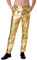 COSAVOROCK Herren 70er Jahre Disco Hose Metallic Glänzend Hosen, Gold, 30W