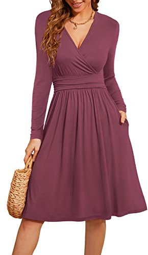 Actcat V-Ausschnitt Pullover Kleid