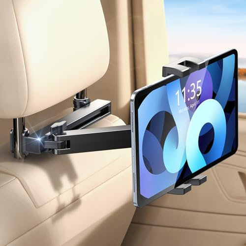 EOIWUY Support Tablette Voiture, [Bras d'Extension Pliable] Rotation à 360° Support pour iPad Voiture, Porte Tablette Voiture Enfant Compatible avec iPad et Tous Les Appareils 4.7-12.9 Pouces