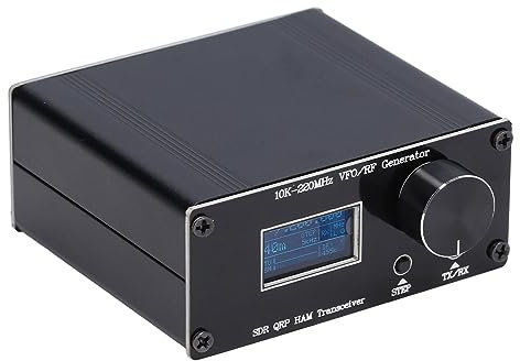 Transceptor de radio HAM Transceptor SDR QRP HF, Oscilador de frecuencia variable 10K-220MHz, Oscilador de frecuencia variable HAM Generador RF VFO, con cable de datos USB y presintonías de 20 bandas
