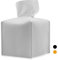 Kosmetiktücherbox, Taschentuchbox, Taschentuchspender, Tissue Box für Esszimmer Badezimmer Schlafzimmer Auto Büro, Verdicktes Ledermaterial, Quadratisch, Nachfüllbar 13 x 13 x 13 cm - Weiß
