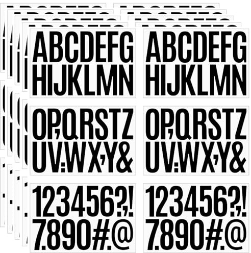 YNHAY 480 Pcs Waterproof 3 Vinyl Alphabet & Number Stickers - Self-Adhesive for Mailboxes, Windows, Doors, Signs, Vehicles & More, Black