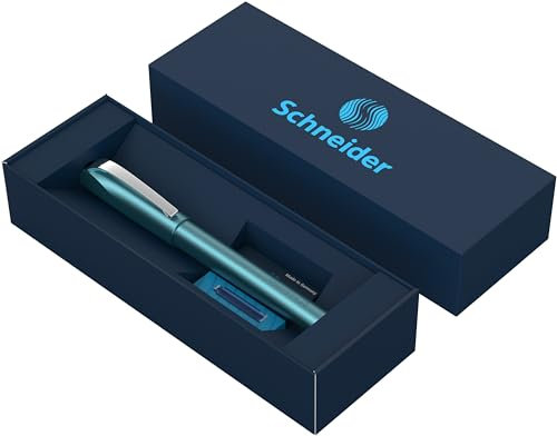 Schneider Ceod Shiny Tintenroller Geschenkset im Kartonetui (inkl. Standard Tintenpatronen, für Rechts- und Linkshänder) teal