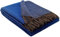 STTS International Wolldecke 100% Schurwolle Wohndecke in versch. Farben 140 x 200 cm Tagesdecke Schurwolldecke Woll-Plaid Tirol (Braun-Blau (Double face), 140 x 200 cm)