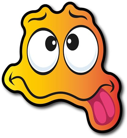 Premium Aufkleber Vinyl Autosticker Zunge raus Emoji 6,5x6cm (S) - Wetterfest, Leicht Anzubringen & Rückstandsfrei Entfernbar, Langlebige Designs für Auto