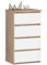 Kommode mit 4 Schubladen Kommode Schlafzimmer Flur Wohnzimmer Organizer Kommode mit Schubladen 40 cm breit 74 cm hoch | sonoma Eiche-weiß Highboard Sideboard Mehrzweckschrank Schrank schmal