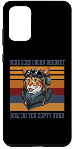 Hülle für Galaxy S20+ Retro Pilot Katzenliebhaber Geschenk Mike Echo Oscar Whiskey