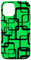 Hülle für iPhone 14 Retro MCM Quadratisches Motiv Vintage Muster 11 gedecktes Grün