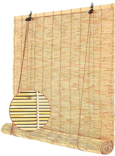 Küchenjalousien, Bambusvorhänge, dekorative römische Jalousien, Vorhänge aus natürlichem Schilf; Sonnenschutz und atmungsaktive Vorhänge for den Innen- und Außenbereich(80x200cm/32x79in)