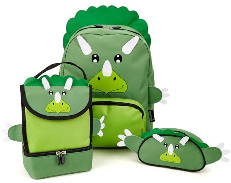 Zappi Co Unisex Kinder Zappi Backpack Gepäck: Kindergepäck, Triceratops, Children's (3er Pack)