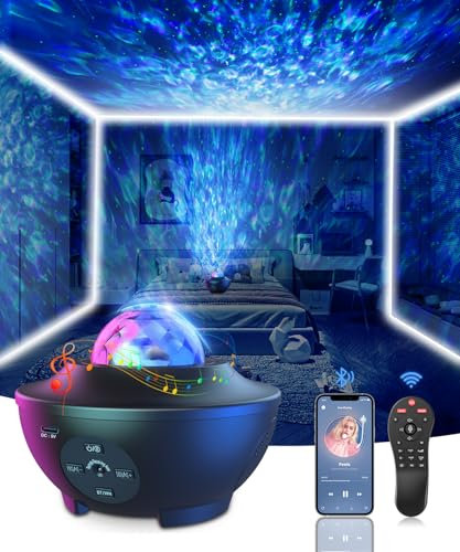 Projecteur Ciel Etoile,Projecteur Galaxie avec 2 Modes Étoiles,Télécommande,Minuterie,20 Couleurs Bluetooth Veilleuse Bébé Musicale Luminosité Et Vitesse Réglables LED Deco Chambre,Fête,Cadeau Enfants