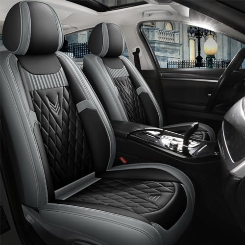 maiqiken Leder Autositzbezüge für Volvo XC40 XC 40 2018-2024 5-Sitzer Sitzbezüge Auto Schonbezüge Wasserdicht Allwetterschutz Grau