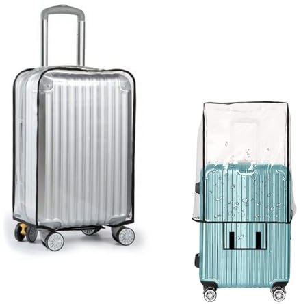 RHQFDM 24 Zoll Transparent Koffer Schutzhülle PVC Kofferschutzhülle Wasserdichte Koffer überzieher Rollgepäckraum kofferschutz,Abriebfestes und wasserdichtes Design zum Schutz des Gepäcks