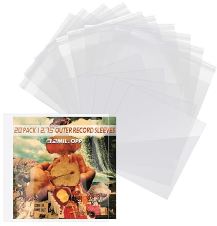 Vinyl Record Sleeves, 7 Inch Outer Sleeves, Transparent Vinyl Sleeves, Pack of 15 Vinyl Record Protective Covers, CD Sleeves Plastic, Vinyl Storage Protective Cases for 7 Inch Single LP