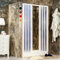 Box doccia a nicchia in apertura centrale in pvc NEW Montaggio senza FORARE(113a144x185 H-Frassino) Con cerniere in 5 colori. Pannello traslucido mm 2