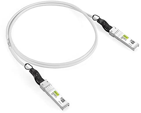[White] Colored 10G SFP+ DAC Cable - Twinax SFP Cable for Cisco SFP-H10GB-CU2M, Ubiquiti UniFi, Fortinet, Supermicro, Netgear, Mikrotik, ZTE Devices, 2-Meter(6.5ft)