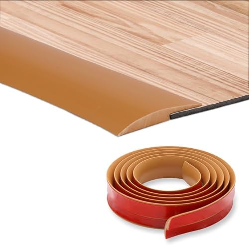 2M Self-Adhesive Floor Transition Strips Carpet Trim Strong Adhesive, Ideal for Carpet, Laminate, and Tile Thresholds, Doorways, and Edging (5mm,Light Brown)
