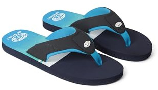Animal Men’s Tidal Flip Flops - Lightweight Slip-On Sandals with Cushioned Footbed & Neoprene Lining - Spring, Summer, Beach, Pool, Walking, Casual Blue (01) Adult Shoe Size 10