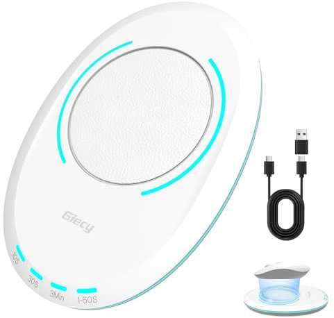 Giecy Mouse Jiggler Ultra Slim Indétectable avec minuterie Intervalle Déplaceur de bouger la Souris automatiquement, sans Pilote pour PC et Mac(Blanc)