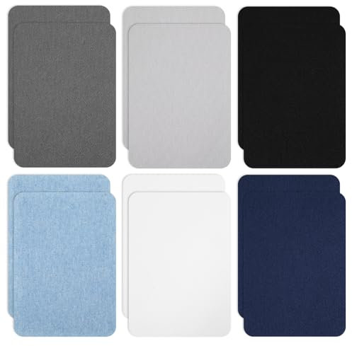 12 Stück Jeans Flicken zum Aufbügeln 6 Farben Stoff Reparaturflicken Bügelflicken zum Aufbügeln für Kleidung Reparaturflicken für Kleidung Schuhe Jeans Hüte
