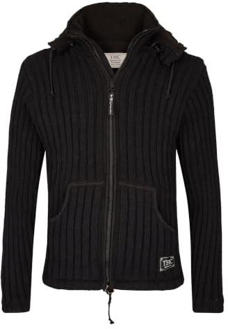 THC Natural Line Schafwollstrickjacke schwarz 721 | Schafwolle | Strickjacke | Schafwoll-Jacke | Woll-Jacke | Schafwolljacke | Außenjacke