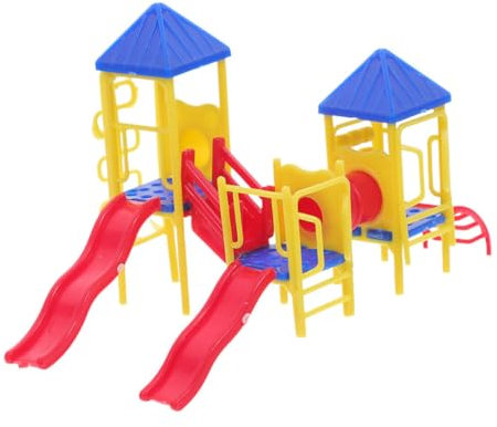 WEKAMOS Miniature Playground Model Slide Toy for Boys and Girls Mini House Decor Playtime Ornament Table Materials Random Color