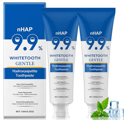Hydroxyapatite Toothpaste, Nano Hydroxylapatit Zahnpasta Ohne Fluorid, Fluoridfreie Zahnpasta mit Sanfter Minze, Linderung von Zahnempfindlichkeit, Langanhaltend Frischer Atem (2)