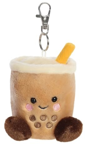AURORA 34123, Palm Pals Milky Tea Boba Clip-On, 10cm, Soft Toy, Brown