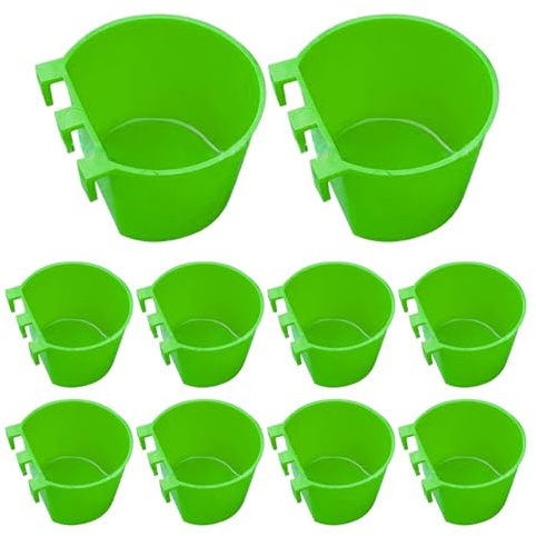 10 Pack Chicken Water Cups Hanging Bird Feeder for Cage 8 oz Rabbit Feeder Bowls for Pigeon Parakeet Poultry with Hook Green Chicken Grit Hanging