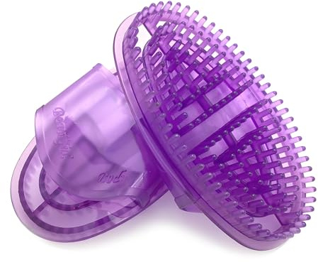 2 Pack Silicone Meridian Brush for Belly and Body Massage – Handheld Massager for Lymphatic Drainage and Acupoint Stimulation, Full Body Relaxation Tool – Neck Back Legs Arms Circulation (Purple 2PCS)