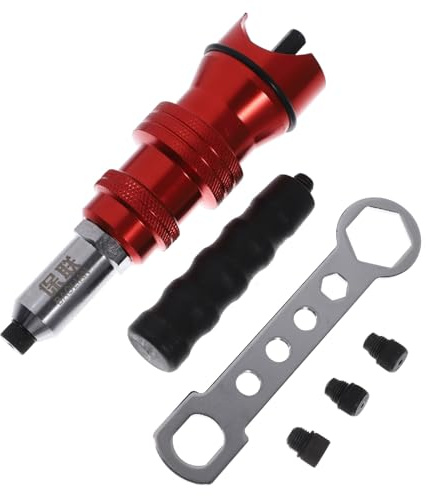 Hemobllo Adaptador De Remachadora Eléctrica De Aleación De Aluminio 3 Cabezales Intercambiables Para Taladro Inalámbrico, Juego De Adaptadores De Tuerca Remachable Para Trabajo Bricolaje y Hogar