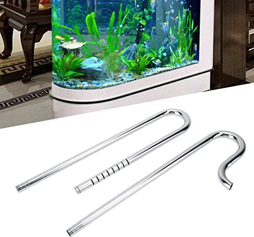 ZDETGU Aquarium-Zufluss- und Abflussrohr aus Edelstahl mit Ölfilm-Skimmer für Optimale Qualität (Ohne Entfettungsfilm 16/22 mm)