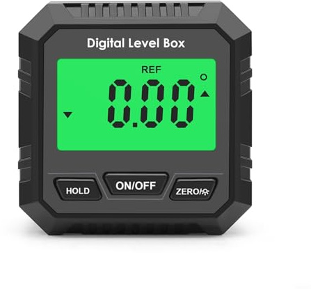 EffiFish Digitaler Winkelmesser mit Magnetfuß, ± 0,2° Genauigkeit, LCD-Neigungsmesser für Holzbearbeitung, Sägeblatt und Baueinrichtung (B)