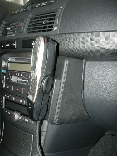 KUDA Handyhalterung passend für Toyota Avensis ab 04/2003 bis 07/2006 - Telefonkonsole für Smartphones, Handy, Navi und mehr - Kunstlederkonsole, schwarz, 083385