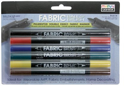 Uchida 122-6A Fabric Ball and Brush Marker, Set of 6