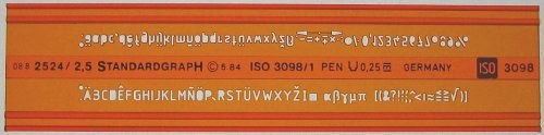 Standardgraph Germany Buchstabenschablone, Buchstaben 2,5 mm