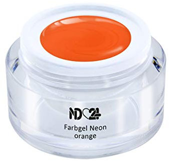 ND24 NailDesign® UV Farbgel für Gelnägel in Studio-Qualität – Nagelgel mit exzellenter Deckkraft & intensiven Gelfarben – Gelnägel Farben für UV & LED Lampen – Neon Orange 5ml